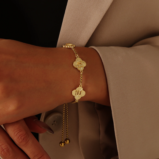 Signature Clover Letter Bracelet