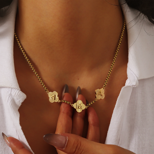 Signature Clover Letter Necklace