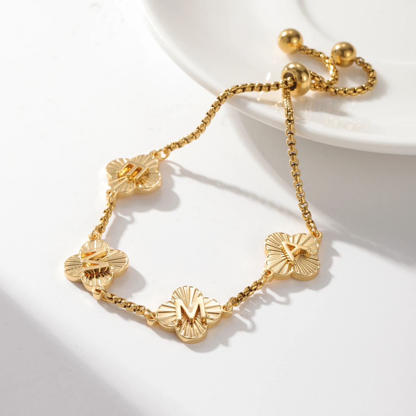 Signature Clover Letter Bracelet