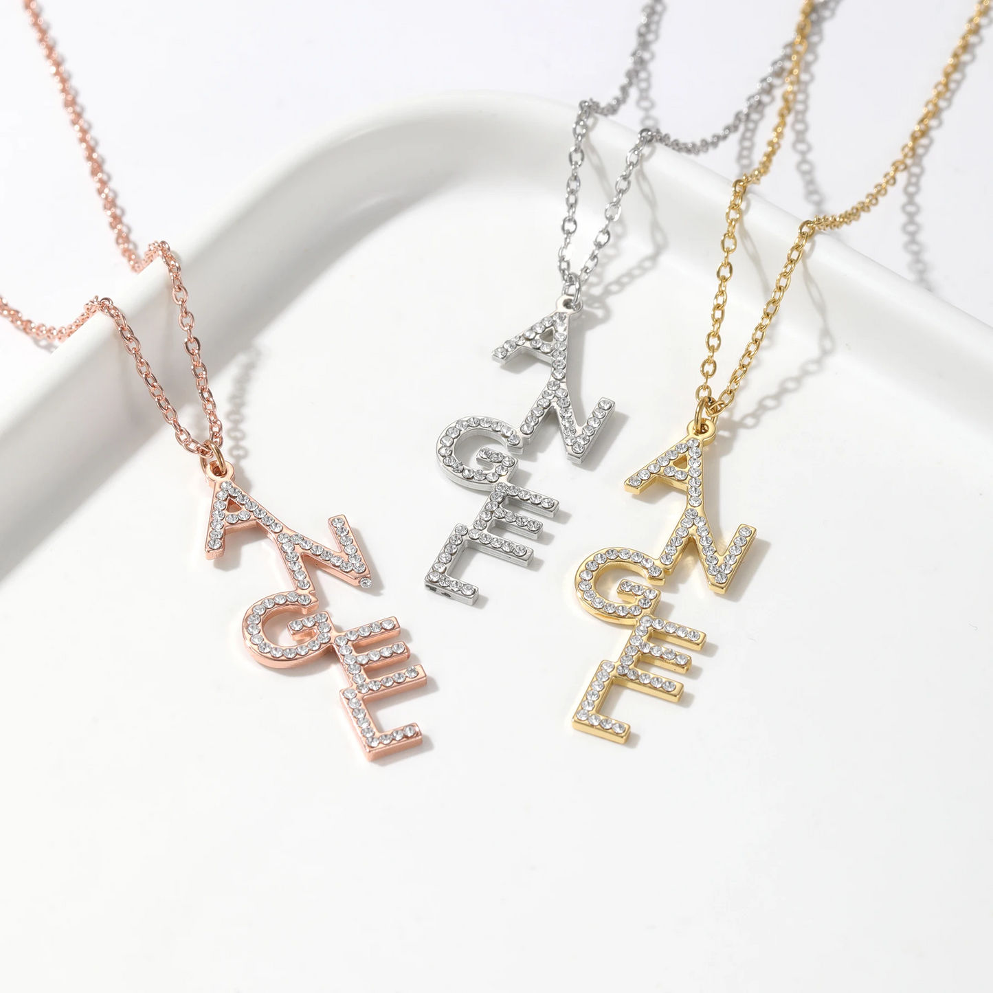 Diamond Letter Drop Necklace