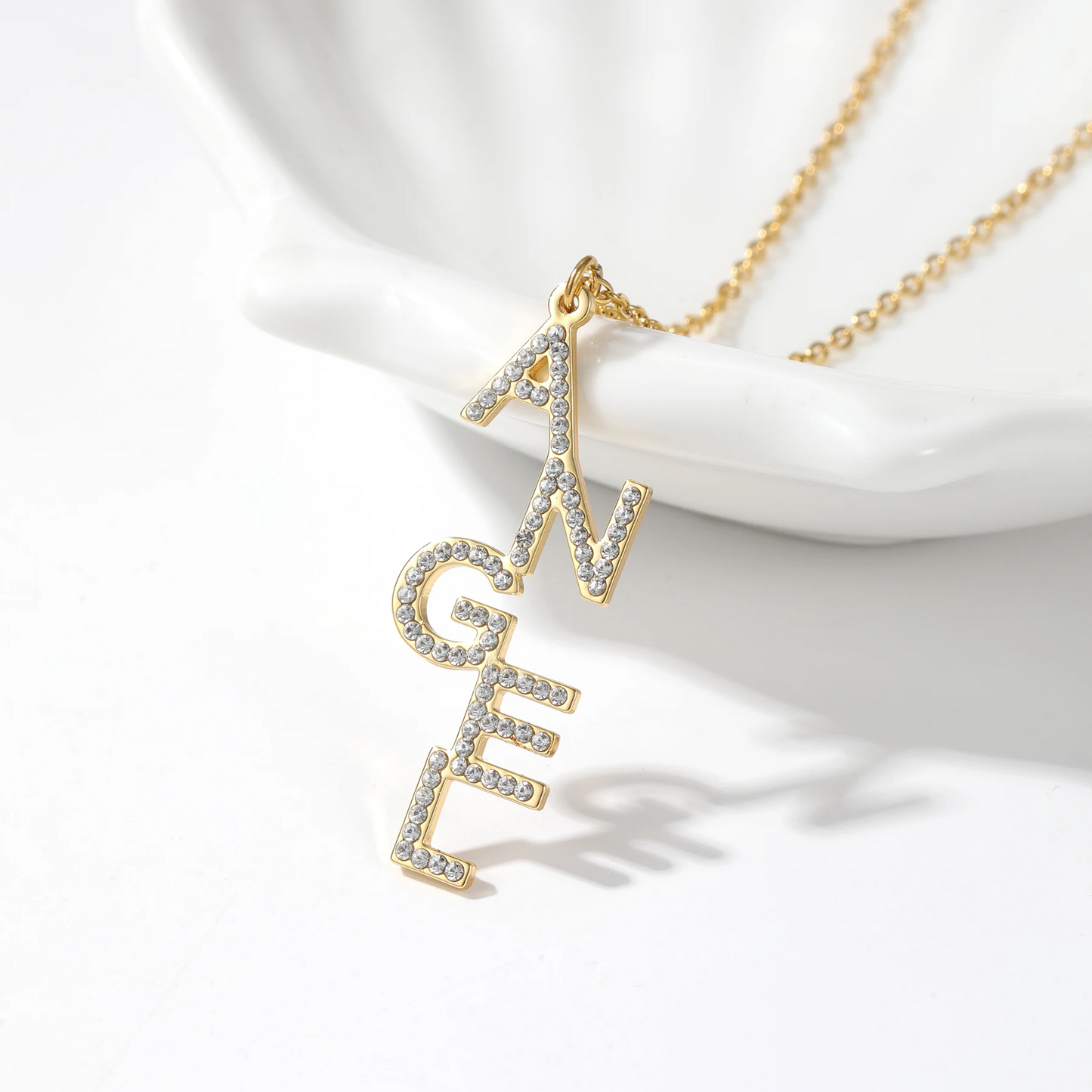 Diamond Letter Drop Necklace