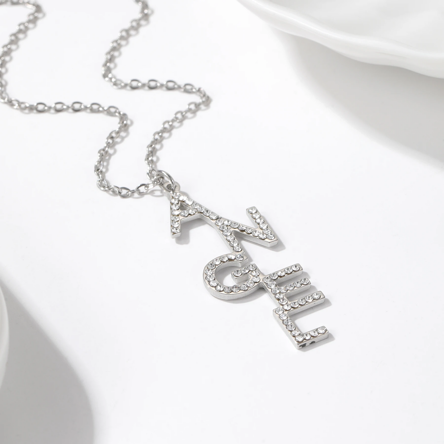 Diamond Letter Drop Necklace