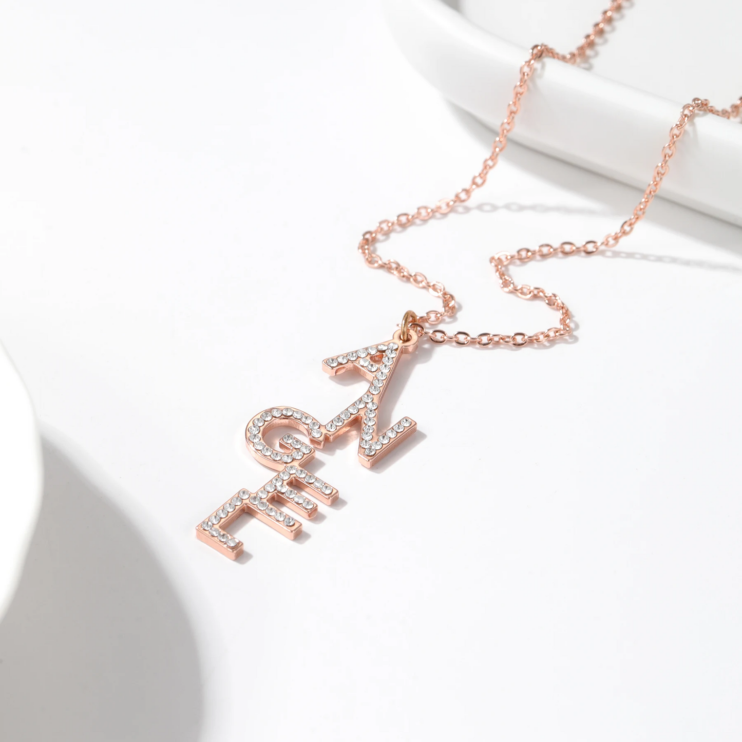 Diamond Letter Drop Necklace