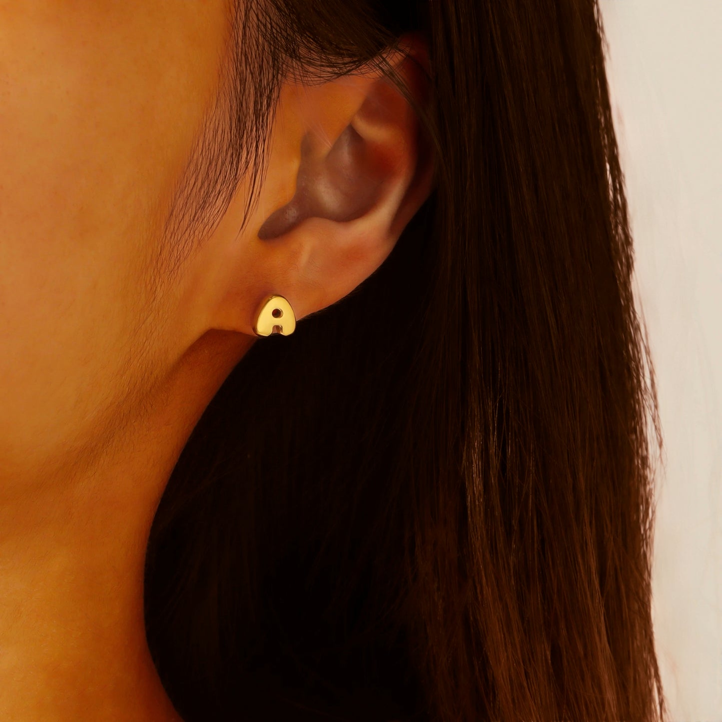 Classic Bubble Initial Stud Earrings