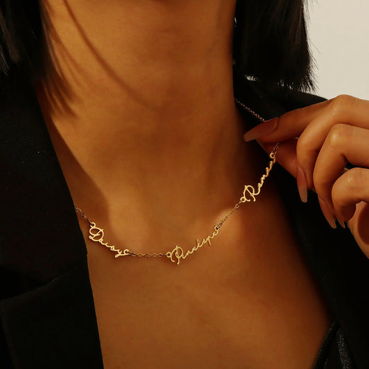 Dainty Multiple Name Necklace