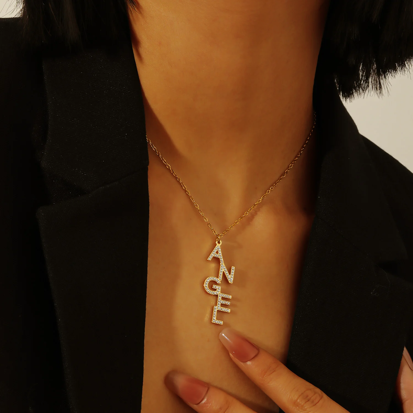 Diamond Letter Drop Necklace