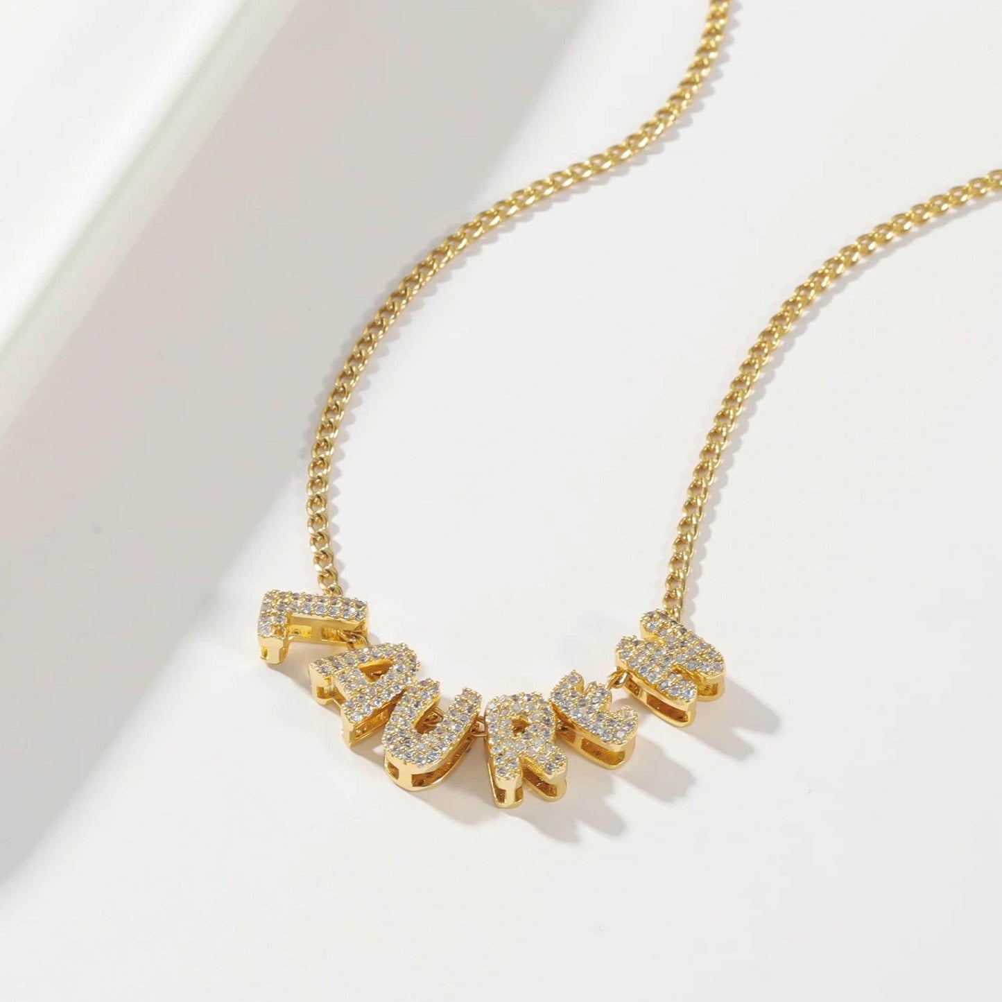 Sparkling Bubble Letter Necklace
