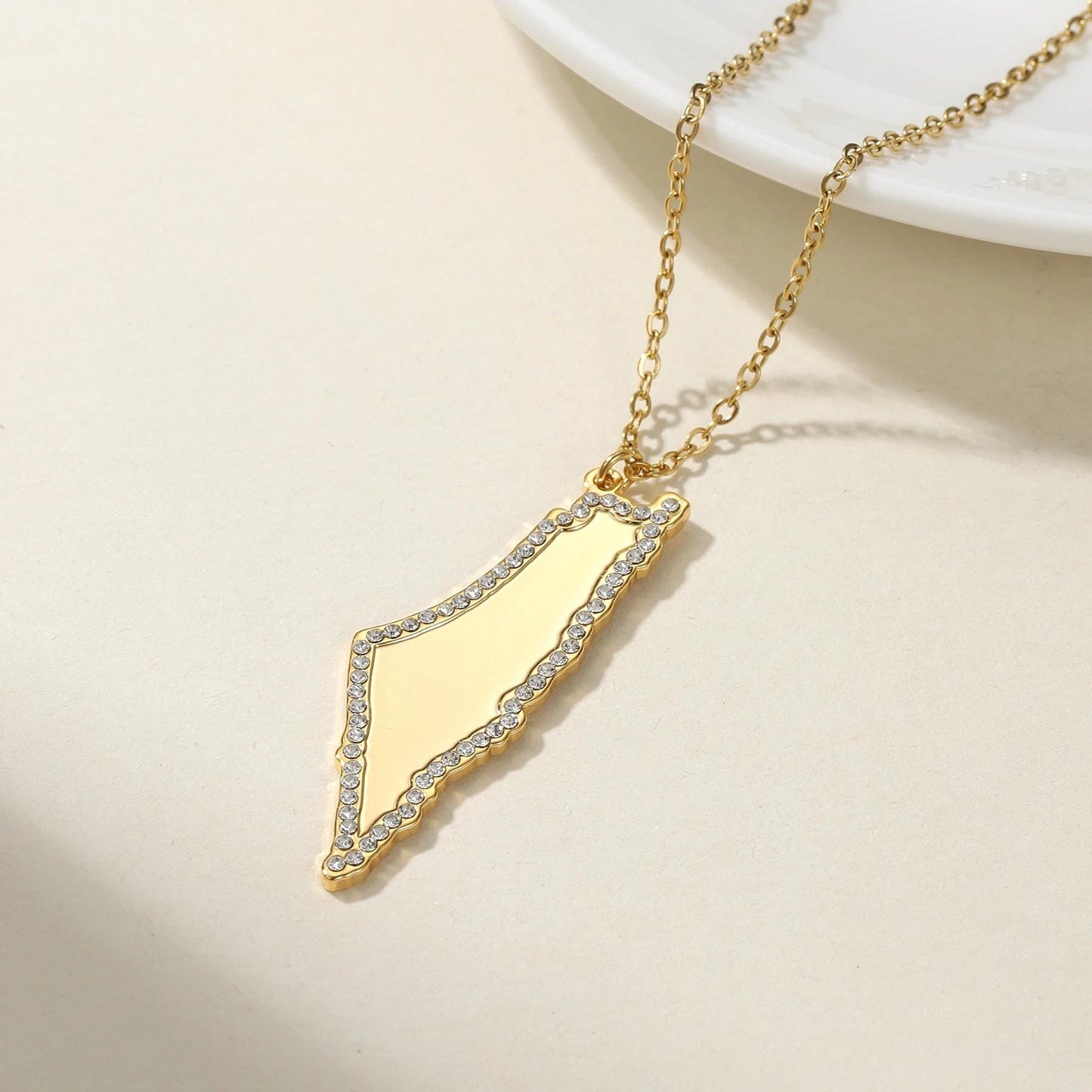 Palestine Map Necklace: Symbol of Hope, Support Palestine Jewelry