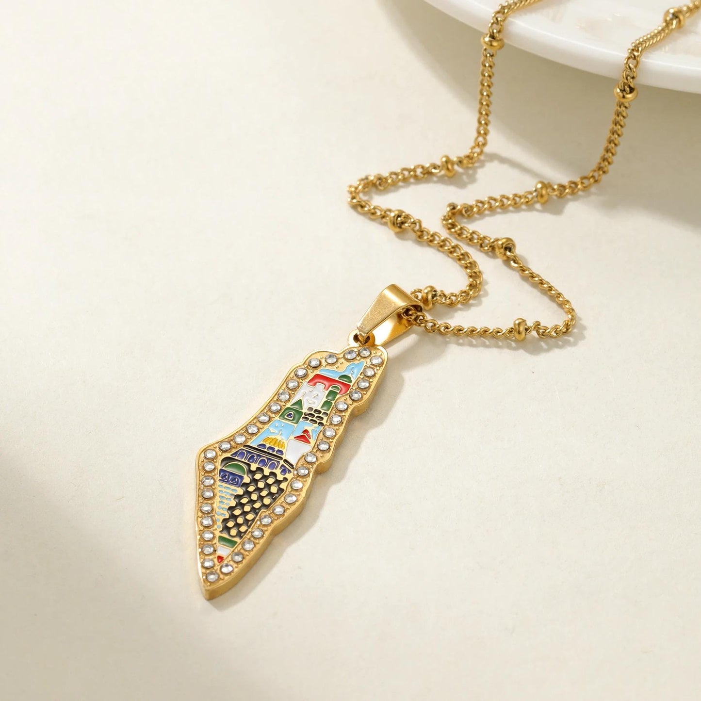 Palestine Map Necklace: Heritage Jewelry, Everyday Wear