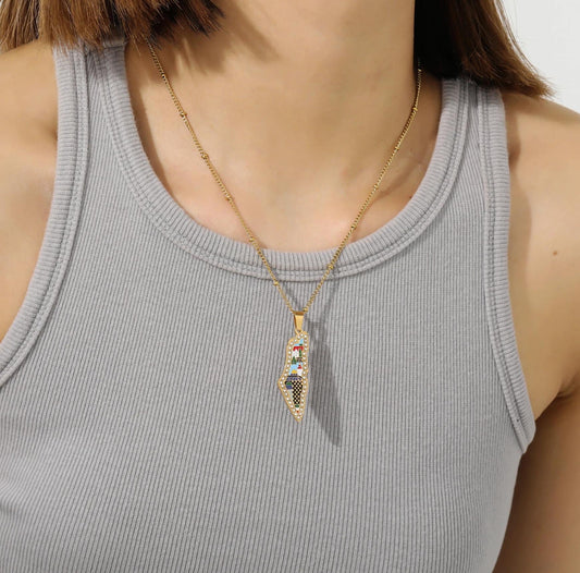 Palestine Map Necklace: Heritage Jewelry, Everyday Wear
