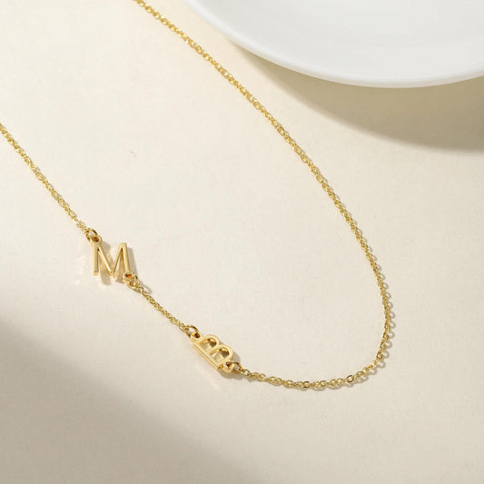 Custom Initial Necklace: Personalized Gold Letter Name Necklace