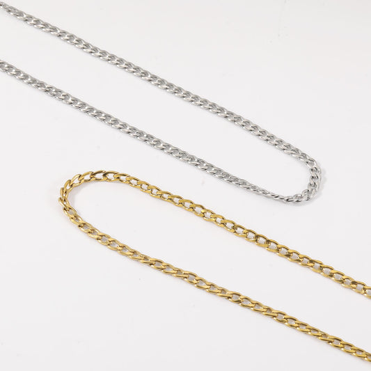Waterproof Cuban Link Chain: Tarnish Proof Stainless Steel Necklace
