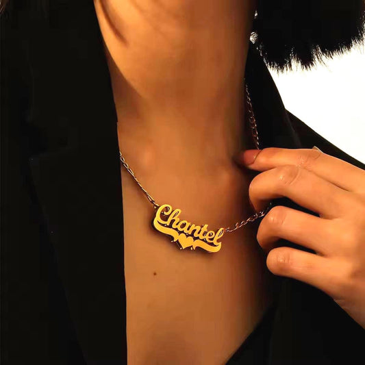 Custom Double Plated Name Necklace: 18K Gold Personalized Jewelry