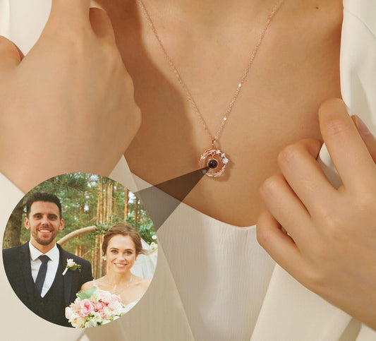 Sterling Silver Photo Projection Necklace: Personalized Memorial Jewelry