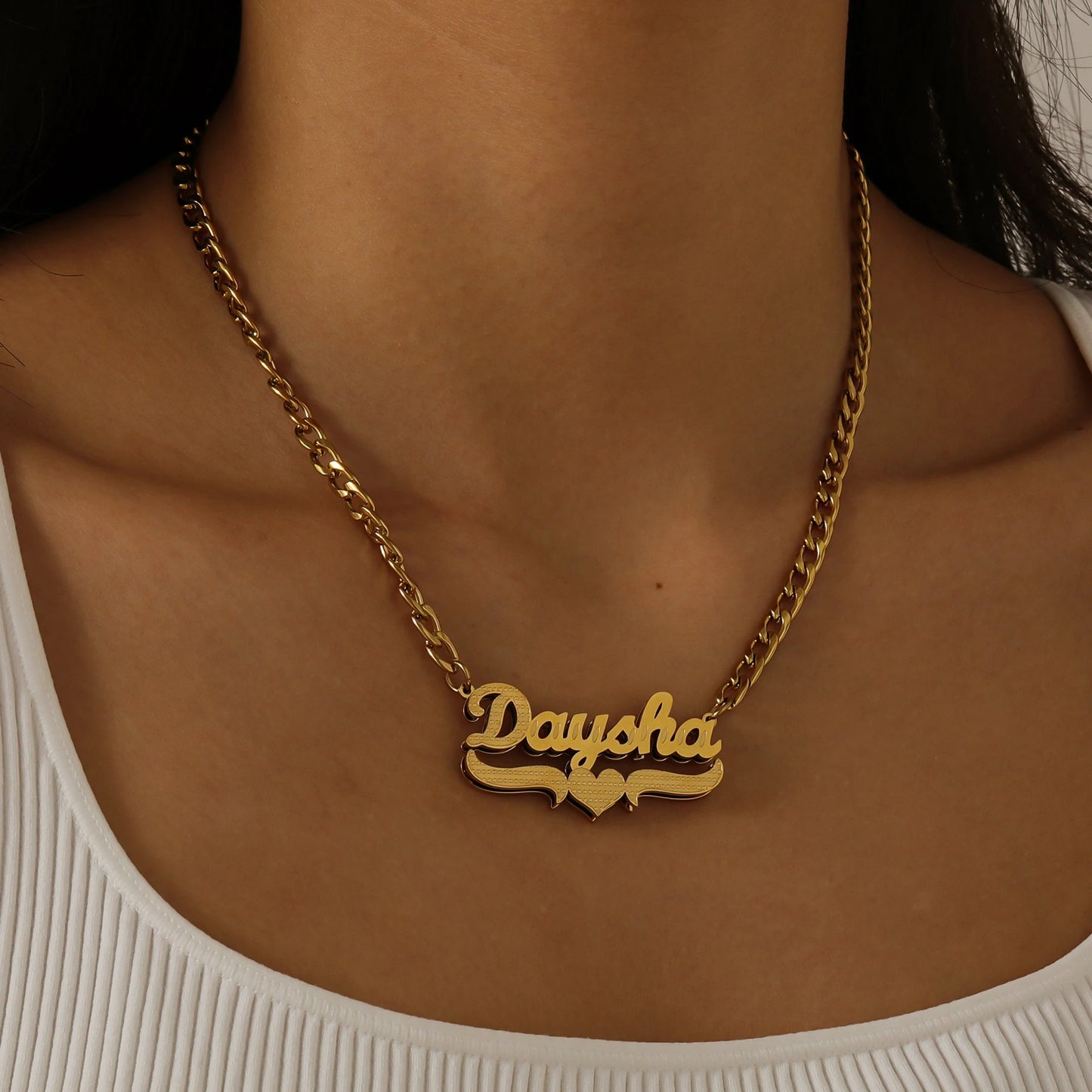 Double Plated Name Necklace & Bracelet Set