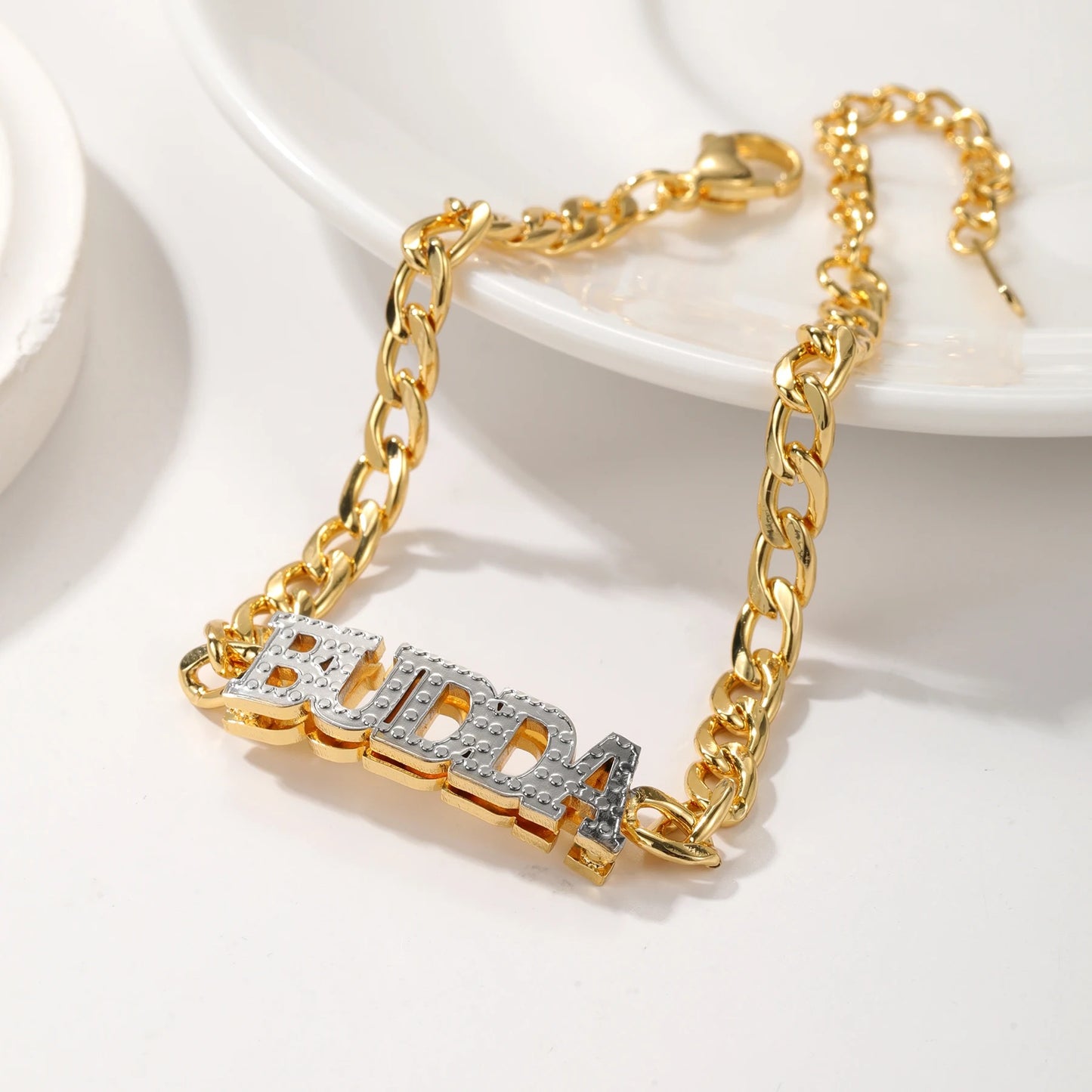 Bold Double Plated Name Bracelet