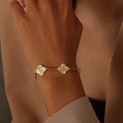 Signature Clover Letter Bracelet