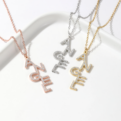Diamond Letter Drop Necklace