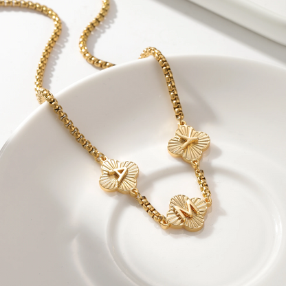 Signature Clover Letter Necklace