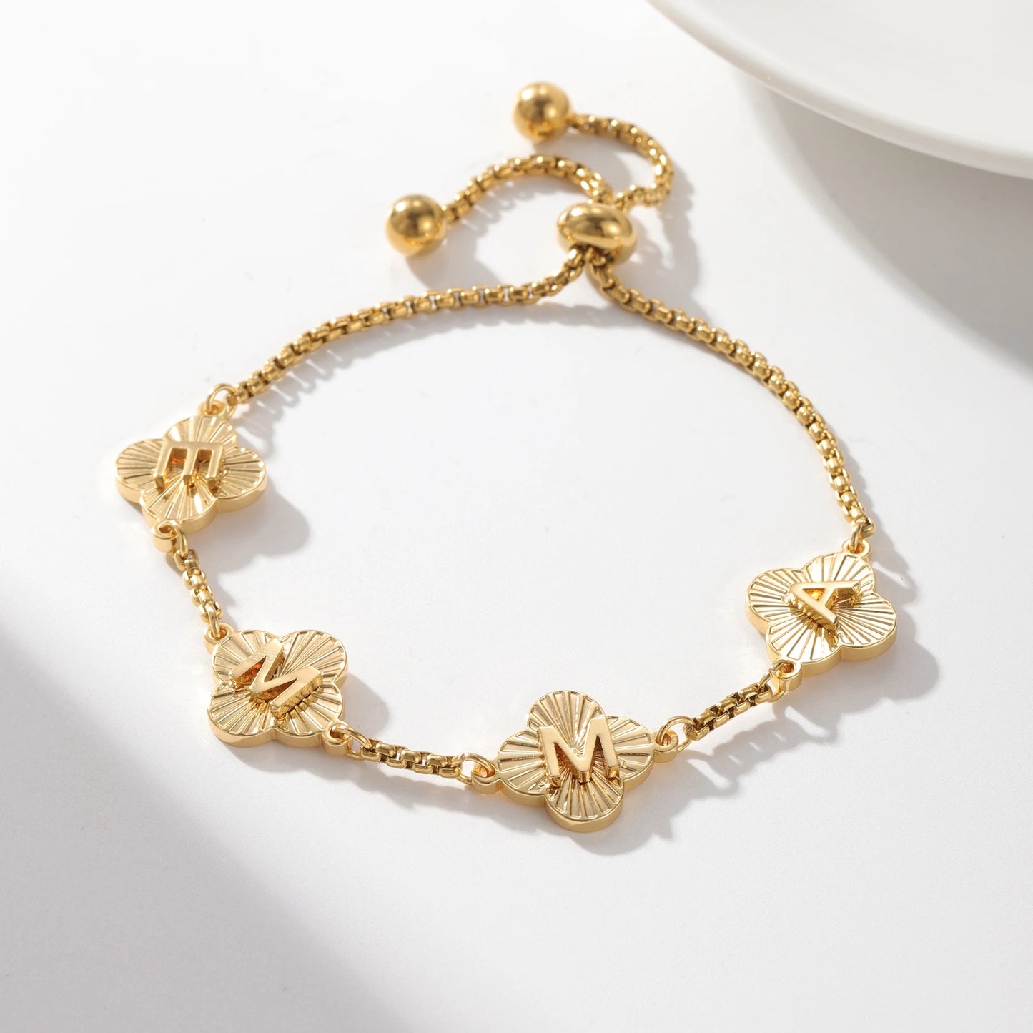 Signature Clover Letter Bracelet