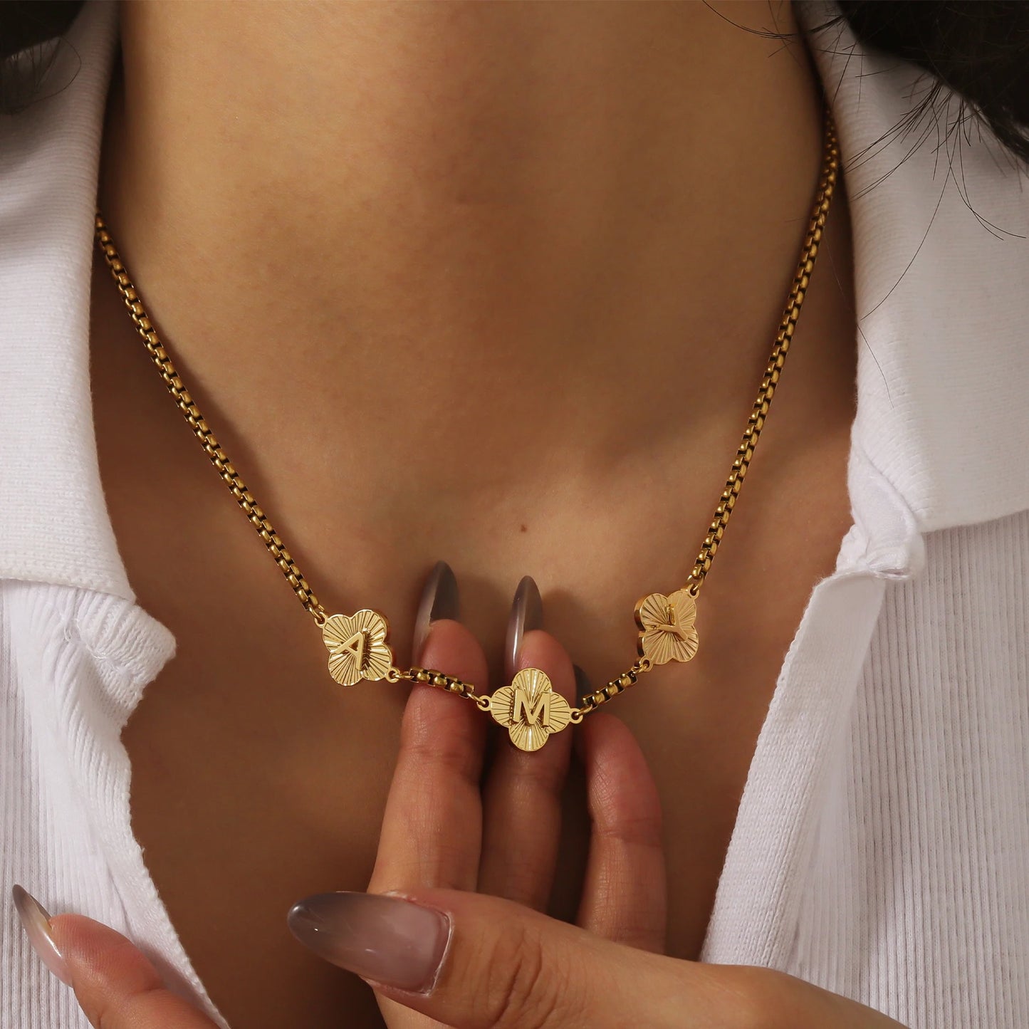 Signature Clover Letter Necklace