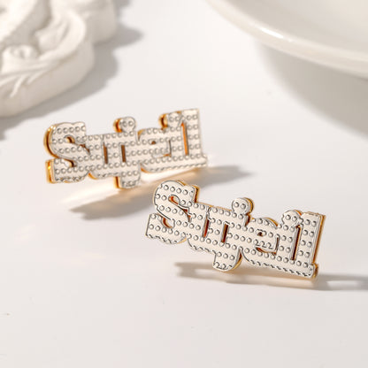 Block Letters Double Plated Stud Earrings