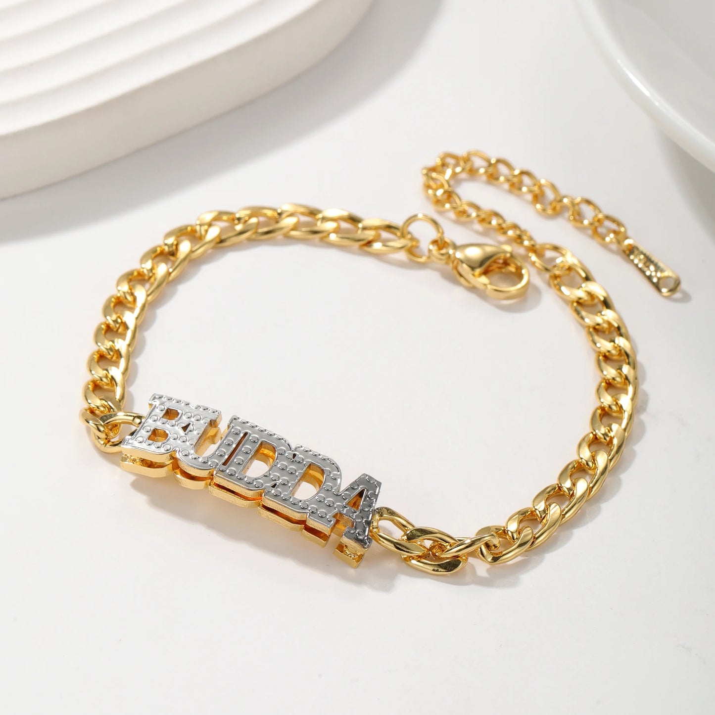 Bold Double Plated Name Bracelet