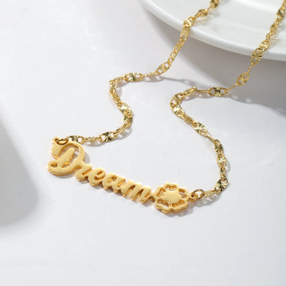 Custom Flower Name Necklace