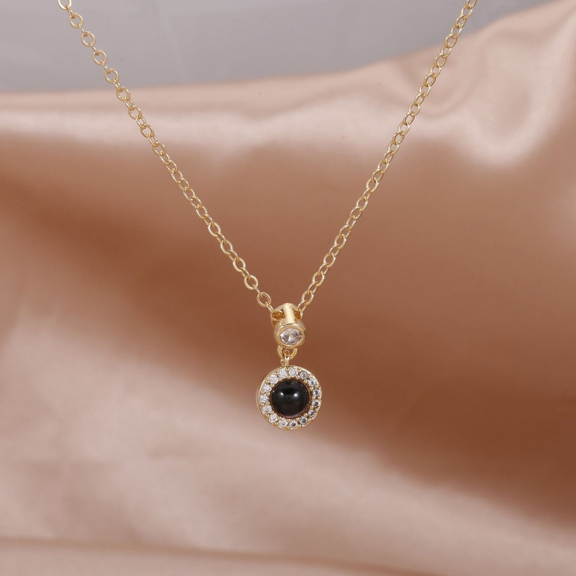 Photo Projection Necklace: Hidden Picture Pendant, Stainless Steel Keepsake