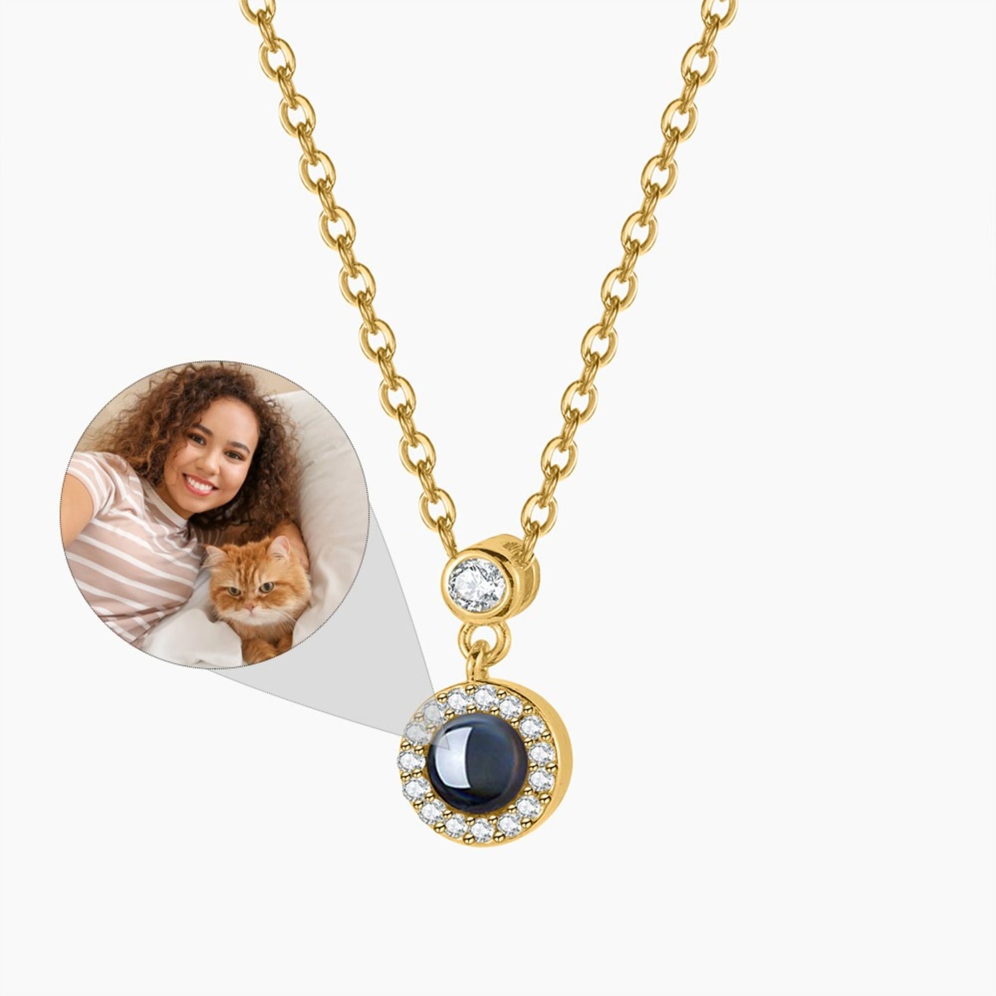 Photo Projection Necklace: Hidden Picture Pendant, Stainless Steel Keepsake