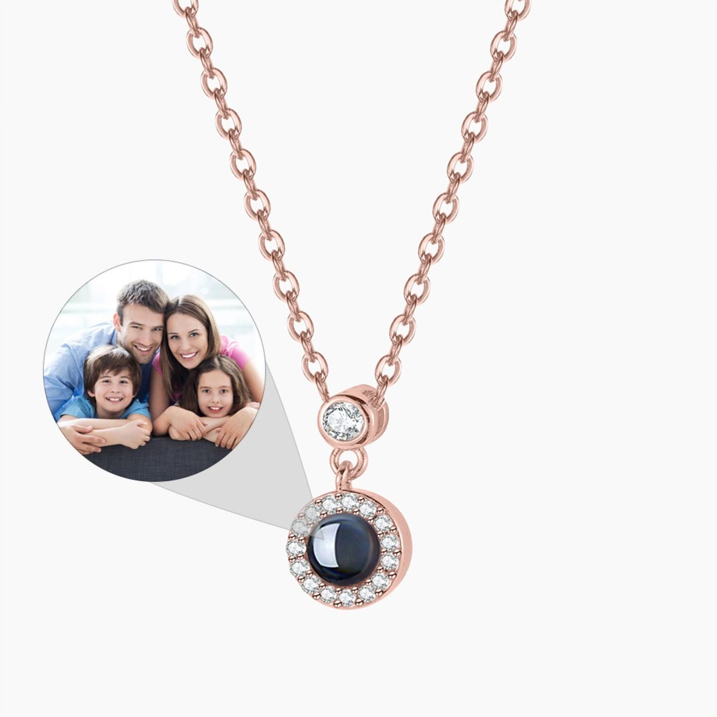 Photo Projection Necklace: Hidden Picture Pendant, Stainless Steel Keepsake