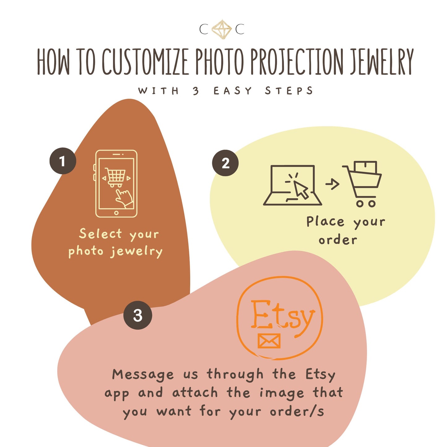 Personalized Photo Projection Necklace: Stainless Steel Cubic Zirconia Locket