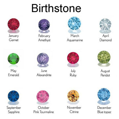 Double Plated Name Necklace: Custom Birthstone Nameplate, Cubic Zirconia