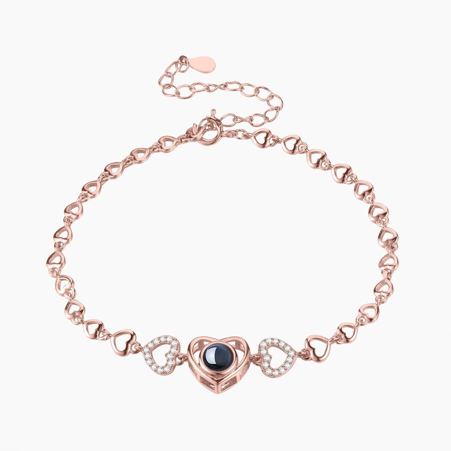 Custom Photo Projection Bracelet: 925 Sterling Silver, Memorial Jewelry