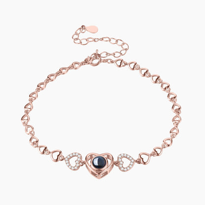 Custom Photo Projection Bracelet: 925 Sterling Silver, Memorial Jewelry