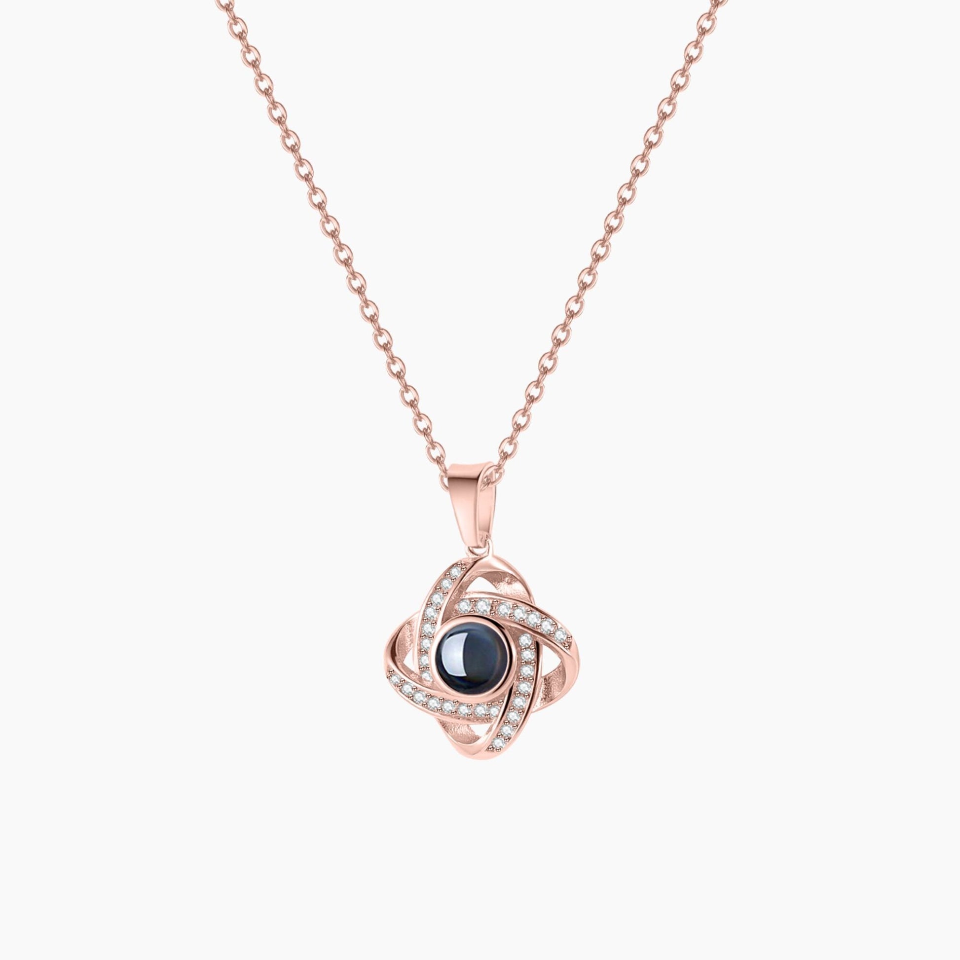 Personalized Photo Projection Necklace: Sterling Silver Cubic Zirconia Locket