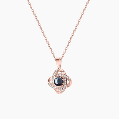 Personalized Photo Projection Necklace: Sterling Silver Cubic Zirconia Locket