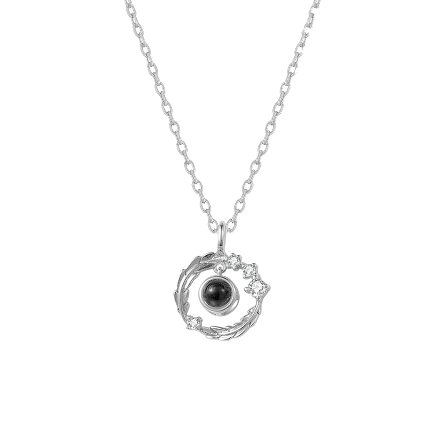Sterling Silver Photo Projection Necklace: Personalized Memorial Jewelry