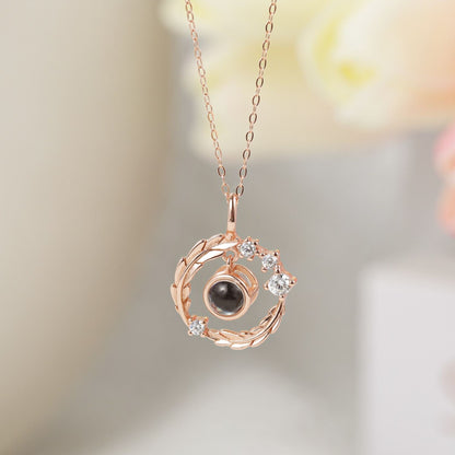 Custom Photo Projection Necklace: Memorial Locket, Stainless Steel or 925 Sterling Silver
