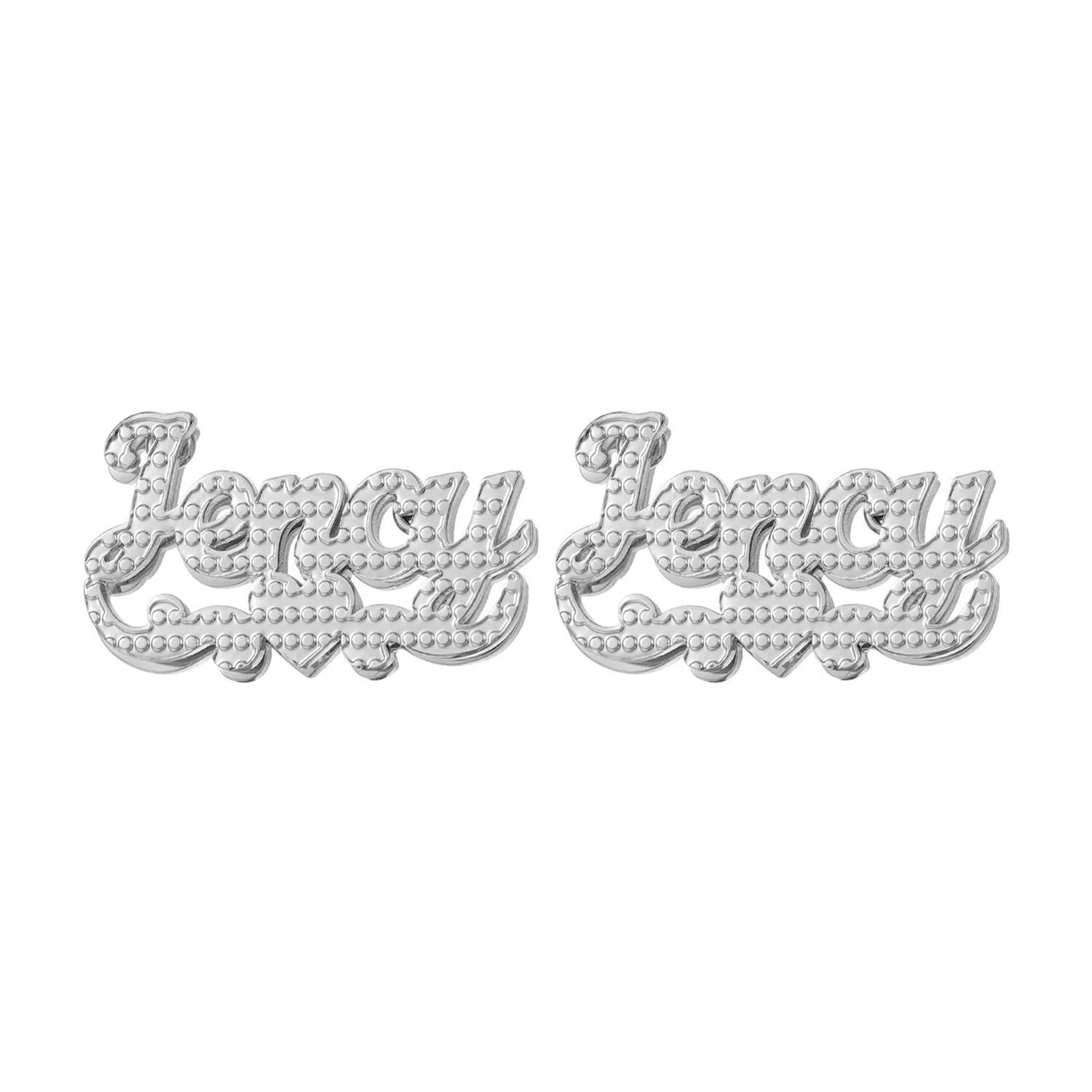 Personalized Name Stud Earrings: Double Plated Waterproof Jewelry