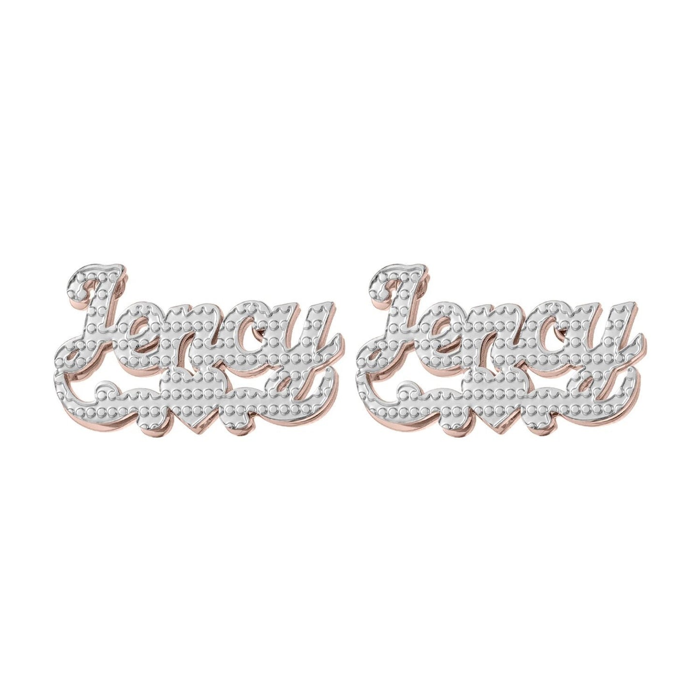 Personalized Name Stud Earrings: Double Plated Waterproof Jewelry