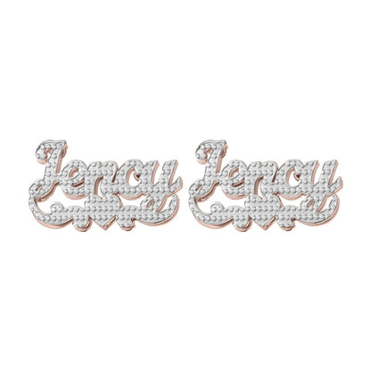 Personalized Name Stud Earrings: Double Plated Waterproof Jewelry