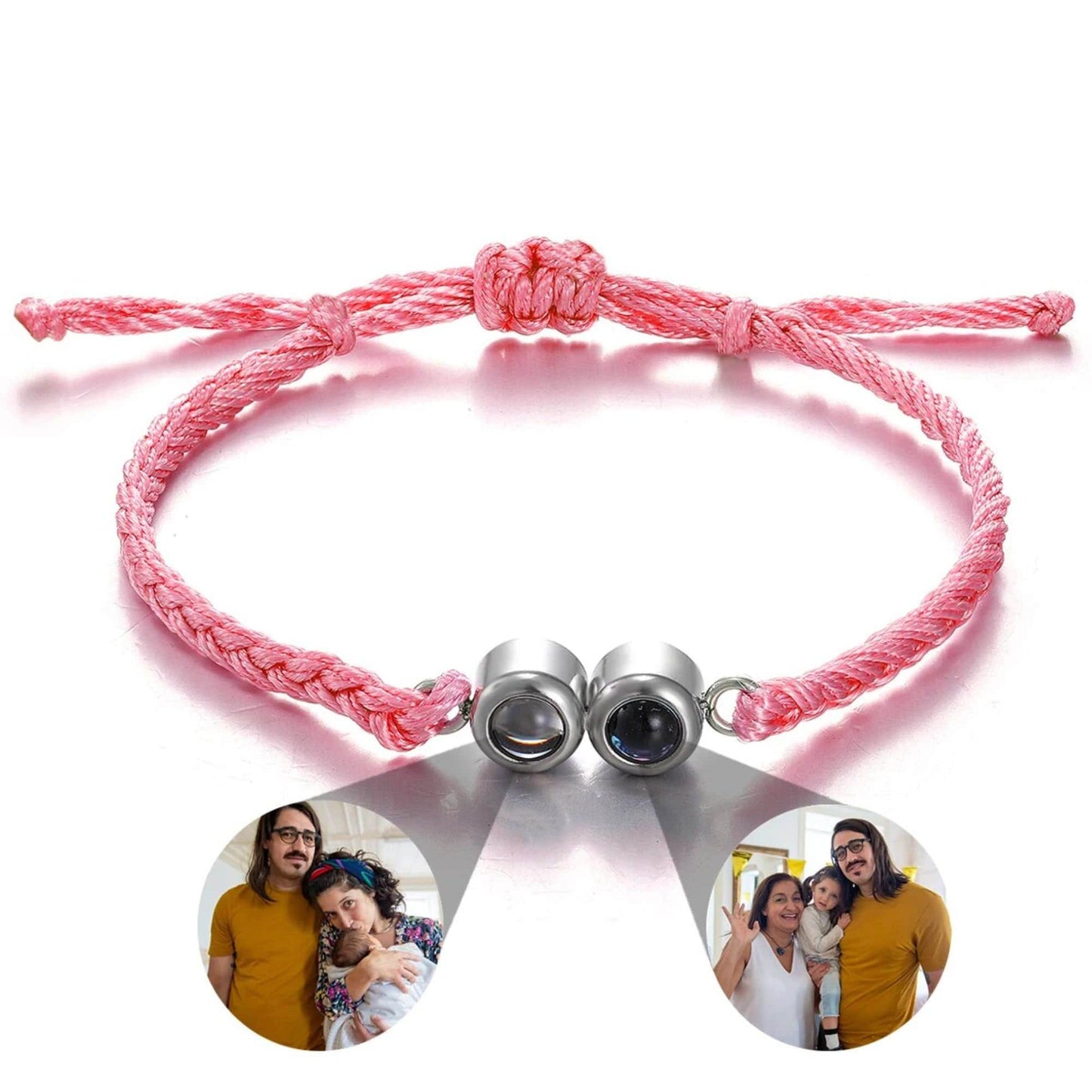 Photo Projection Bracelet: Handwoven Bracelet with Two Hidden Photos
