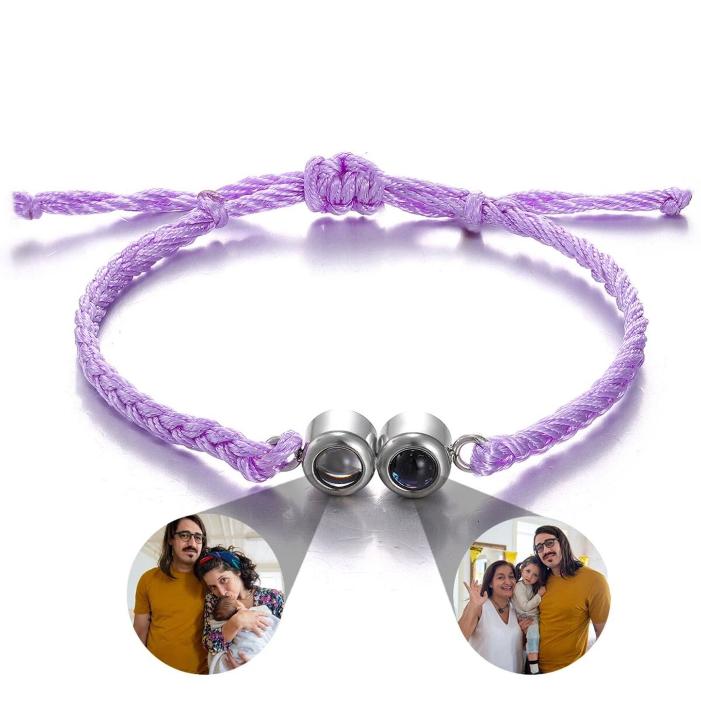 Photo Projection Bracelet: Handwoven Bracelet with Two Hidden Photos