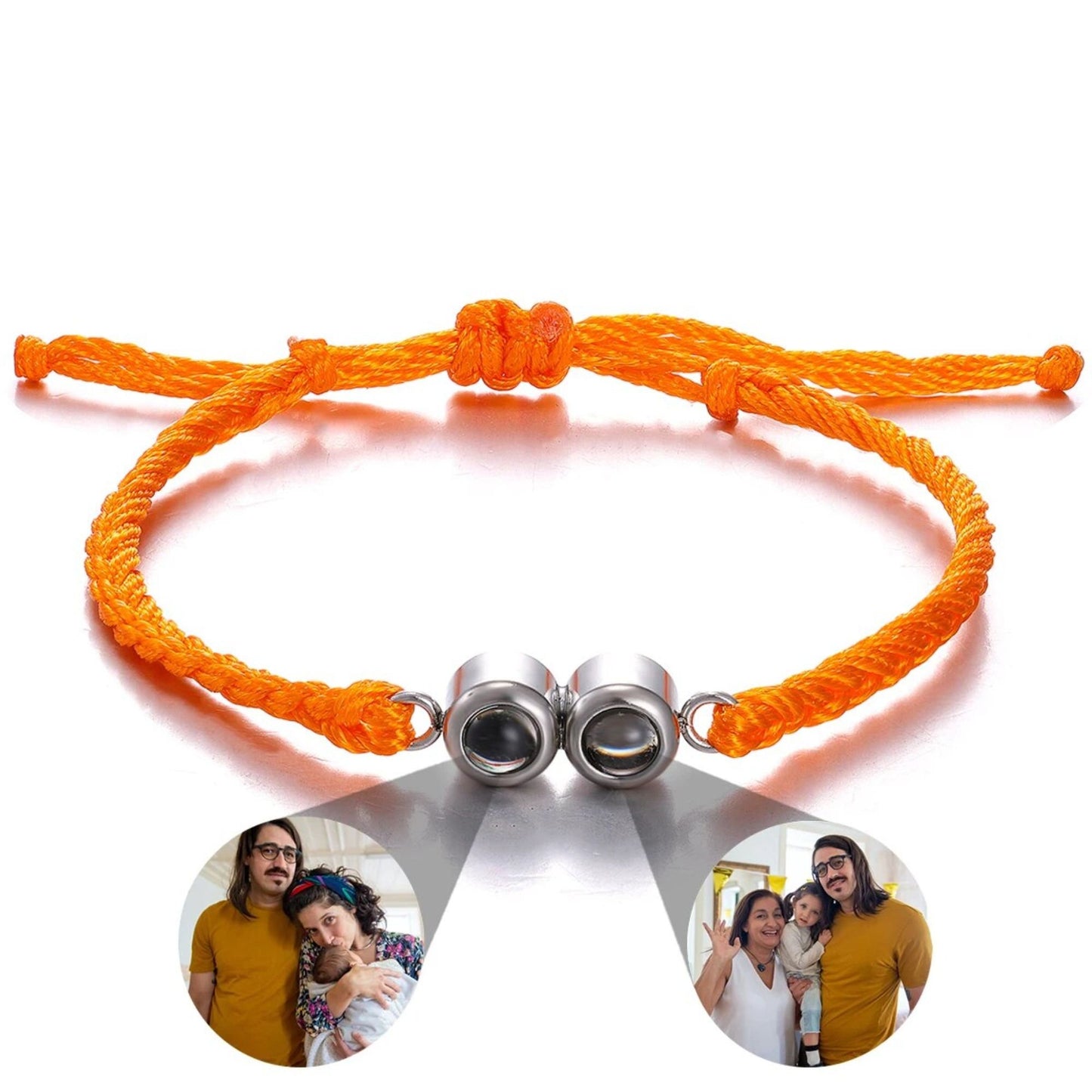 Photo Projection Bracelet: Handwoven Bracelet with Two Hidden Photos