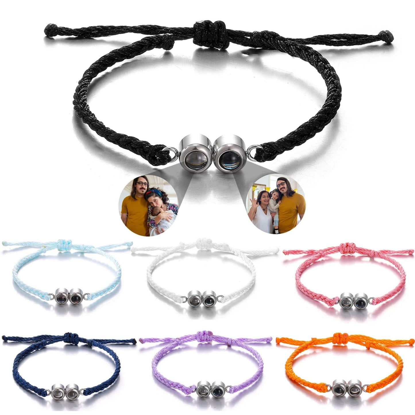 Photo Projection Bracelet: Handwoven Bracelet with Two Hidden Photos