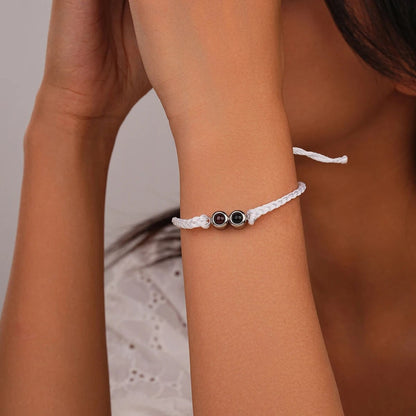 Photo Projection Bracelet: Handwoven Bracelet with Two Hidden Photos