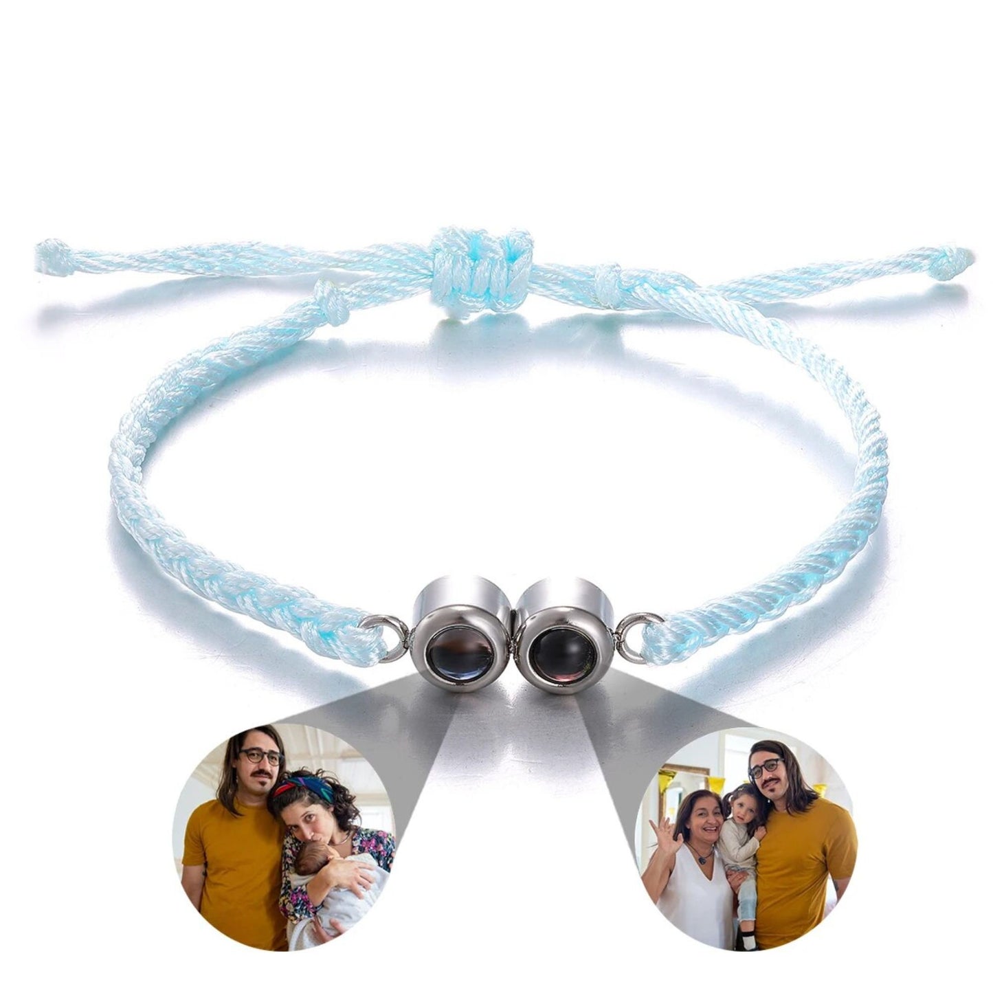 Photo Projection Bracelet: Handwoven Bracelet with Two Hidden Photos