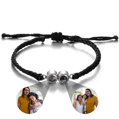 Photo Projection Bracelet: Handwoven Bracelet with Two Hidden Photos