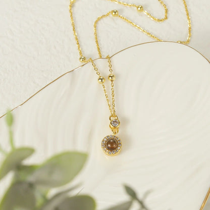 Custom Photo Projection Necklace: Stainless Steel Memorial Jewelry